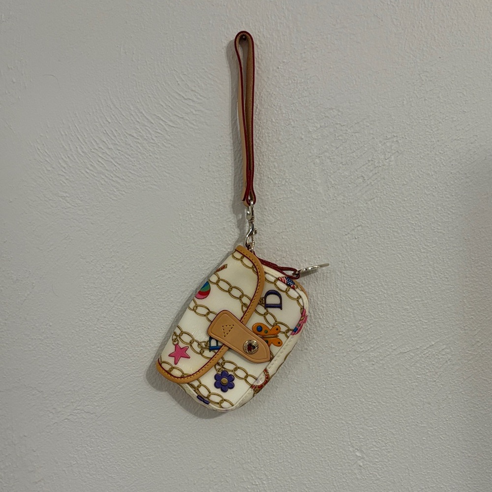 Dooney & Bourke Cream and Tan Wristlet